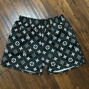 Designer Inspired Angeles LA  Black Mesh Athletic Shorts Size XL